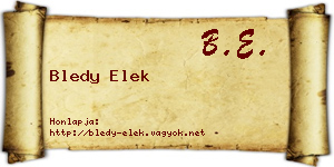 Bledy Elek névjegykártya